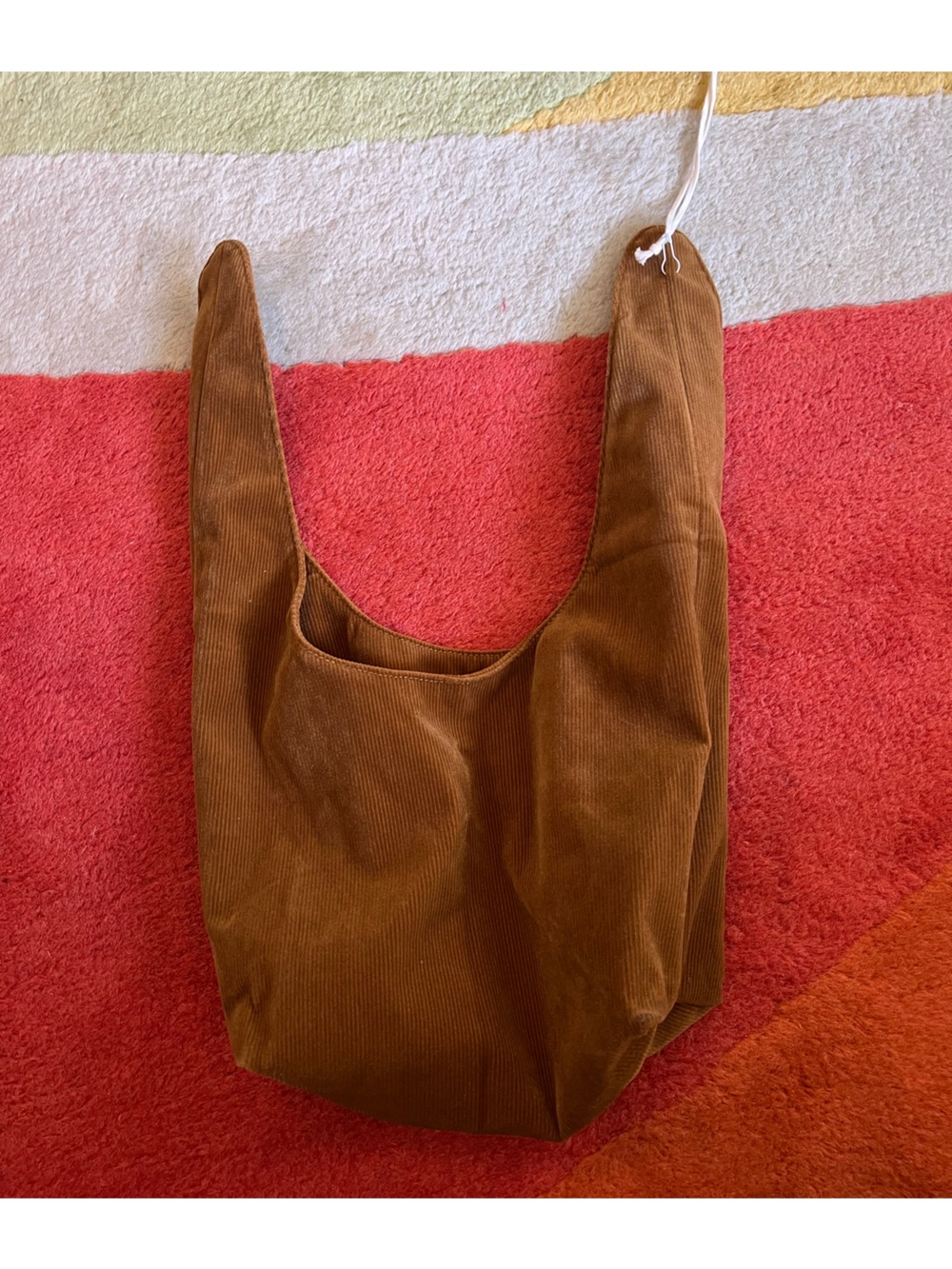Merit Signature Cosmetic Bag Brown Corduroy Makeup Tie Top Carrying Case